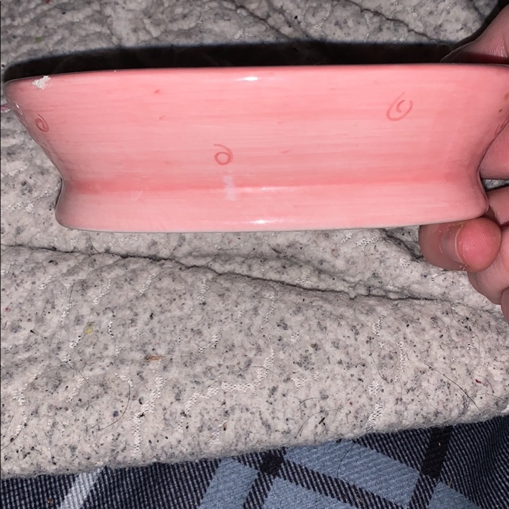 Pink multi colored soap dish